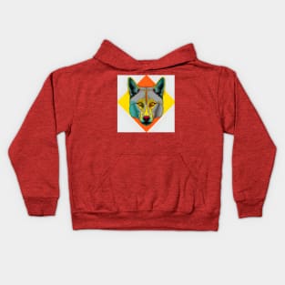 Pop Art Wolf Head Kids Hoodie